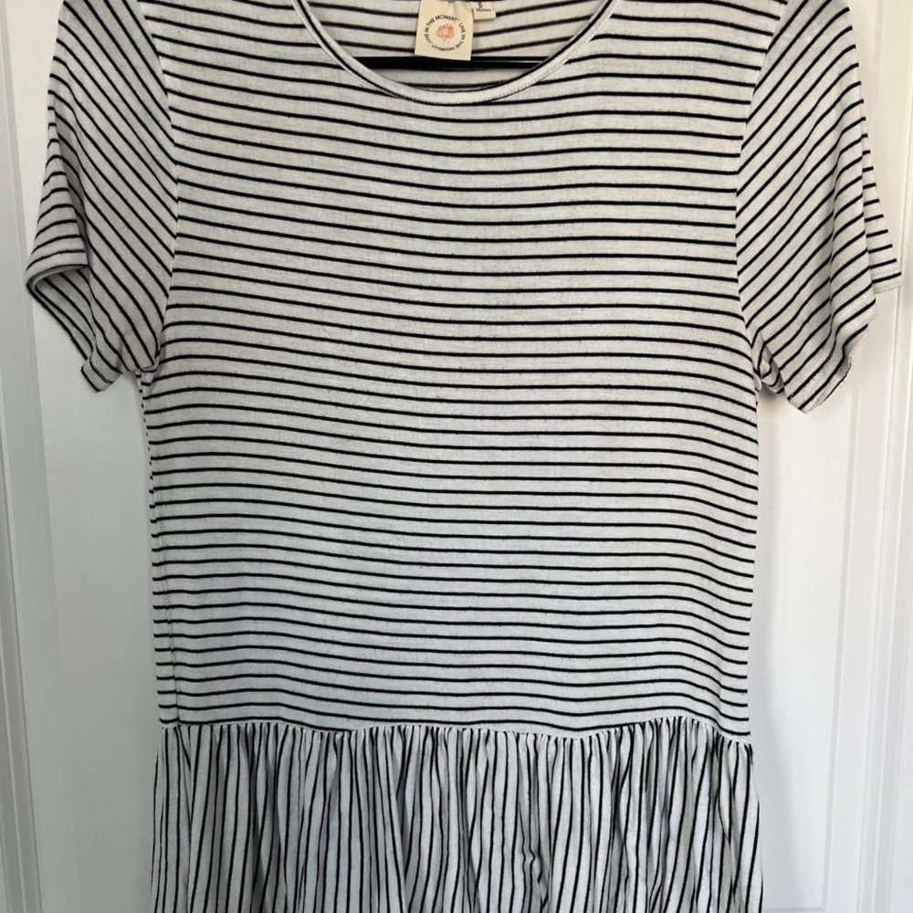 Black and white striped top